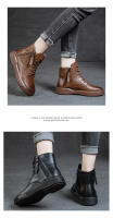 Botas cortas de realce interior de cuero botas de caballero finas de suela gruesa zapatos de mujer versátiles - details 9