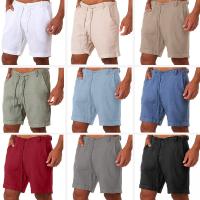 Pantalones cortos de lino para hombre, pantalones cortos de playa de algodón, pantalones cortos sueltos sólidos de moda de verano para hombre - details 1