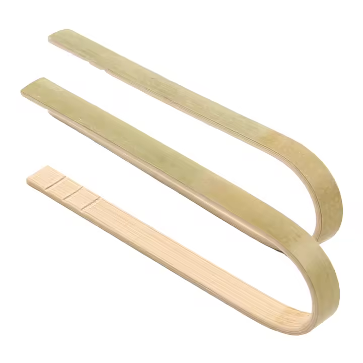 Mini pinzas de bambú desechables, utensilios ecológicos, pinzas para tostadas, 4 pulgadas, paquete de 120 - 1
