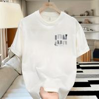Camiseta Casual de Algodón para Hombres Manga Corta, Impresión de Letras Audaces, Diseño Suelto, Cuello Redondo, Estilo Jersey, Lavable en Máquina, Adecuada para Uso Diario y Casual - details 3