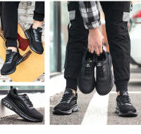 Los hombres de moda zapatos deportivos anti-smash anti-perforación flyknit ligero cómodo colchón de aire de amortiguación de choque zapatos deportivos zapatos para correr - details 12
