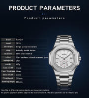 Reloj de hombre resistente al agua de cuarzo con calendario luminoso y correa de acero inoxidable - details 23
