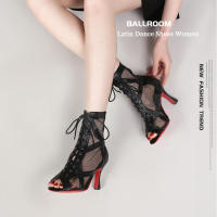 Botas de baile de cuero con suela roja para mujer, zapatos de baile de salón, zapatos de baile latino, botas de Pole Dance, zapatos de fiesta de Tango para mujer - details 0