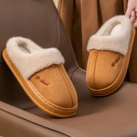 Nuevas zapatillas mullidas y concisas de estilo de pareja cálida de invierno para mujeres y hombres, chanclas suaves y acogedoras antideslizantes, zapatos de algodón para el hogar para mujer - details 4