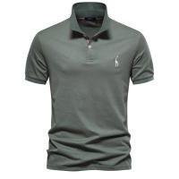 POLO de algodón bordado para hombre, camiseta de manga corta con solapa, Talla europea, 80% - details 3