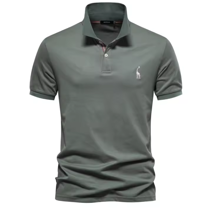 POLO de algodón bordado para hombre, camiseta de manga corta con solapa, Talla europea, 80% - 1