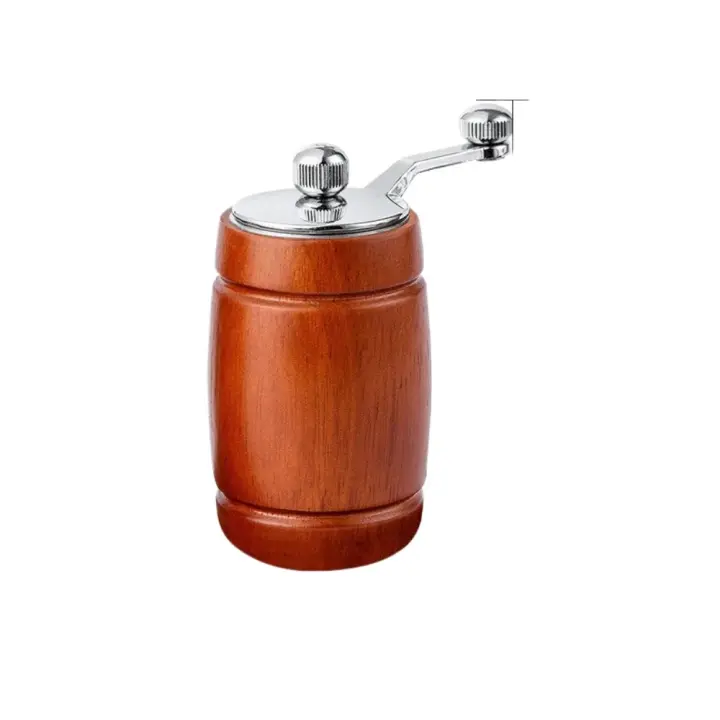 Molinillo de especias de pimienta negra y sal con forma de barril creativo, juego de molinos de pimienta de madera maciza, suministros para botellas de condimentos de pimienta para el hogar y la cocina - 1