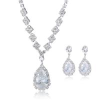 Collar de Lujo Sencillo con Doble Forma de Corazón Cadena con Colgante de Circonita de Cristal Exquisito Joyería de Boda, 2023 - details 12