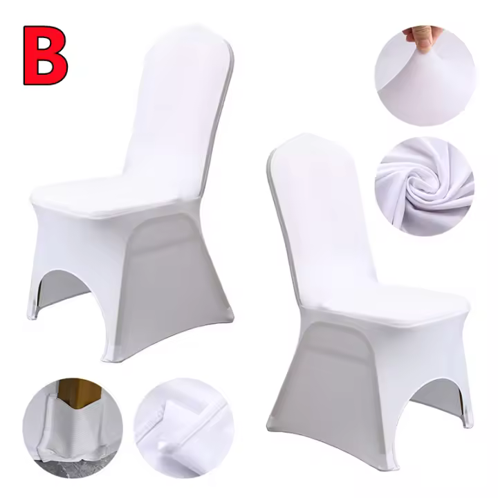 Nuevo 10-1 funda blanca para silla de boda, funda elástica de LICRA para restaurante, banquete, Hotel, comedor, fiesta, funda Universal para silla, decoración - 1