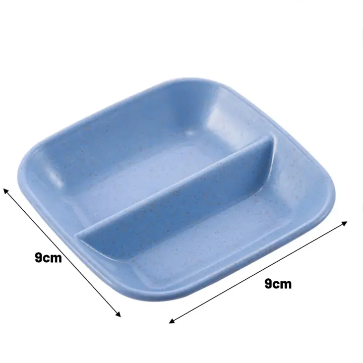 Plato creativo de paja de trigo para condimentar, plato de salsa para aperitivos de cocina, vajilla para el hogar, plato para aperitivos y salsa - 1