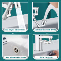 Aireador de Metal giratorio de 1080 ° para grifo de cocina, boquilla giratoria, adaptador de filtro de salpicaduras, extensor de grifo de baño, burbujeador - details 1