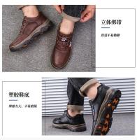 Zapatos Casuales de Cuero Retro para Hombres Transpirables, Cordones, Camino, Marrón, Primavera, Moda - details 9