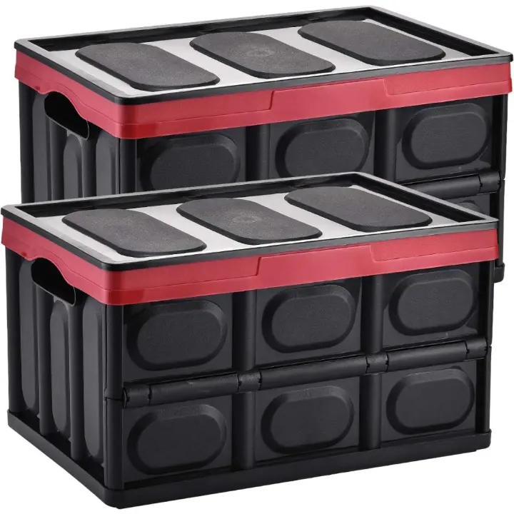 Cajas de Almacenamiento Plegables de Plástico 55L Capacidad Diseño Elegante Ideal para el Hogar - 1
