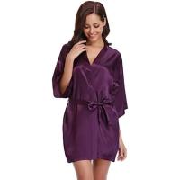 Bata de satén para mujer, lencería íntima, ropa de dormir sedosa, regalo de boda nupcial, bata de baño tipo kimono informal, camisón Sexy - details 14