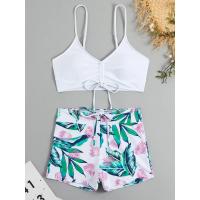 2025 Bikini traje de baño con cordón mujeres pantalones cortos de cintura alta traje de baño femenino acolchado traje de baño natación ropa de playa verano - details 41