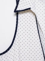 TRAFZA-vestido camisero Retro decorativo para mujer, elegante, de lunares, a la moda, sin mangas, con solapa, de un solo pecho, con cinturón, línea brillante - details 3