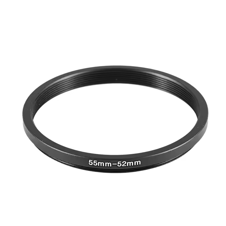 Adaptador de anillo reductor negro para cámara, 55mm-52mm, 55mm a 52mm - 1