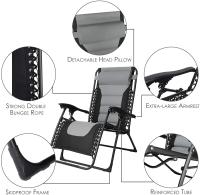 Puffantes de Jardín Silla de Gravedad Cero con Portacup y Cojines Silla de Almohada Ajustable con Pieza Plegable Sillón al Aire Libre Seguro para Tiendas y Organizaciones - details 5