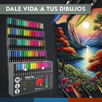 Rotuladores de Letras | 100 Colores Profesionales |   Pincel de doble punta |   Base de Agua |   Maletin de Rotuladores de Arte Lettering |   mandalas |   Diario de balas |   Marcadores Marca EL FUTBOLIN - details 3