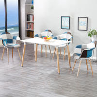 Sillas de comedor de tela de retales, sillón de oficina con asiento acolchado, patas de madera, muebles de cocina, 2 unidades por juego - details 4