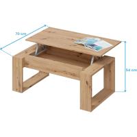 Mesa de Centro Elevable, Mesita de Salon, Comedor, Acabado en Blanco Artik, Medidas: 105 cm (Largo) x 55 cm (Ancho) x 45-54 cm (Alto) - details 16