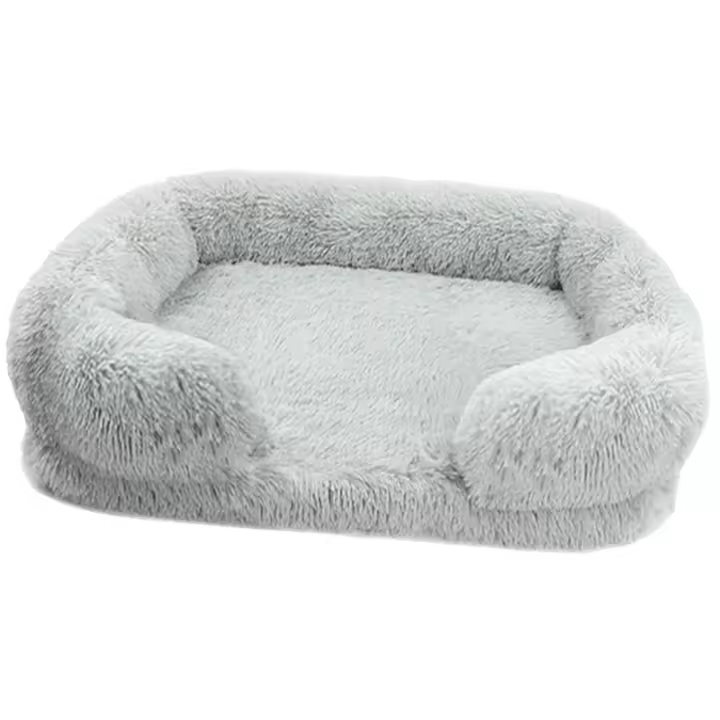 Camas rectangulares para perros y gatos, esterilla de felpa lavable y esponjosa, cojín para mascotas, casa para perrera grande - 1