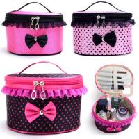 Bolsa de maquillaje de encaje para cosméticos de viaje, organizador de moda, bolsa multifunción de aseo - details 2