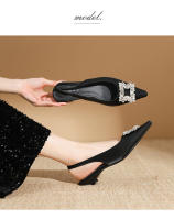 Nuevos zapatos planos de estilo francés con hebilla cuadrada y boca baja para mujer - details 8