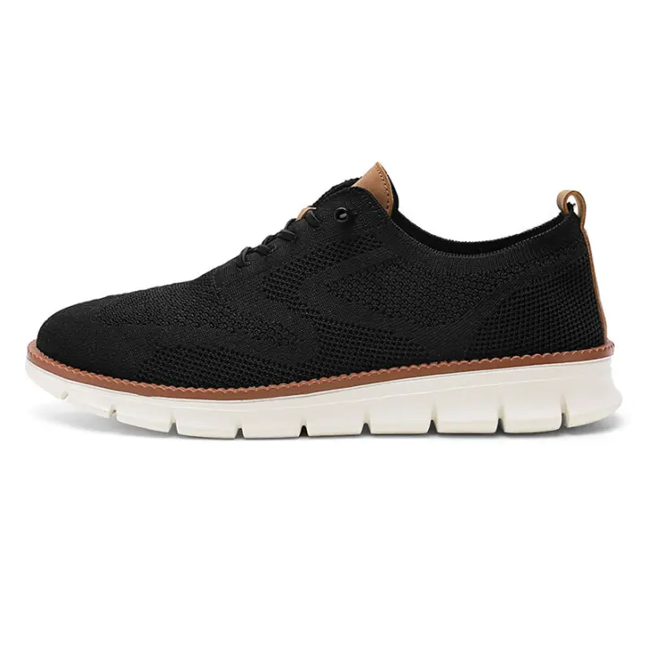 Zapatos de vestir casuales para hombre Zapatillas de deporte para caminar de moda Oxfords de negocios de malla Calzado ligero de suela suave - 1