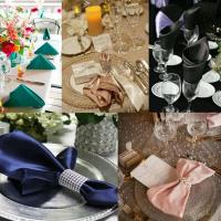 Pañuelos de Mesa de Satén Cuadrados 10pcs 35x35cm Ideal para Bodas, Fiestas, Eventos, Hoteles y Restaurantes Suministros de Decoración de Mesas - details 2