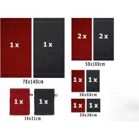 Juego de Toallas de Alta Gama 12 Piezas con Dos Toallas de Ducha, Dos Toallas de Mano, Dos Toallas para Invitados, Dos Toallas de Jabón, Dos Manoplas de Baño Rojo Rubi/Grafito - details 1