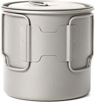 Taza de Camping al Aire Libre TOAKS de Titanio Ultraligera 650ml con Tapa y Mango Plegable Cocina de Senderismo Material de Hierro Titanio Forma Redonda Estilo Universal - details 2