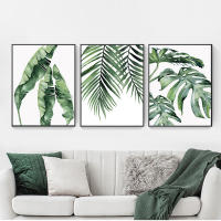 Póster de Plantas Estilo Escandinavo con Hojas Verdes Decoración Moderna para Sala de Estar Arte de Pared en Forma de Pintura Interior - details 0