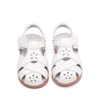 Sandalias planas de piel auténtica con punta cerrada para niños y niñas, zapatos de verano, suaves - details 1