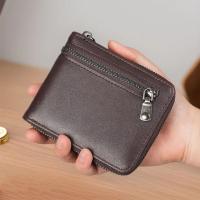 Cartera corta Retro fina para hombre, tarjetero de identificación, billetera plegable de cuero PU, tarjetero, monedero, monedero de negocios diario - details 6