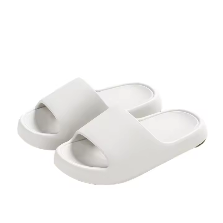 Zapatillas de casa sólidas de suela gruesa: toboganes interiores antideslizantes de verano para mujer, zapatillas de baño para hombres y mujeres - 1