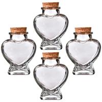 2 uds/4 Uds transparentes con corchos en forma de corazón ing Perfume botellas de vidrio Drift viales - details 0