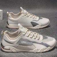 2024 nuevos cien zapatos de cuero para hombre, deportes informales, primavera, transpirables, diseño de punta redonda con absorción de impacto, zapatos para correr - details 3