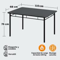 Comedor con 4 Sillas Set 5 Pzs. Completo Madera Muebles Cocina Leo 110x68cm Tipo Industrial - details 3