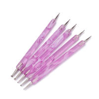 Pluma de pintura de marmolado, 5 piezas, de 2 vías, diseño variado, herramientas de manicura profesional - details 3