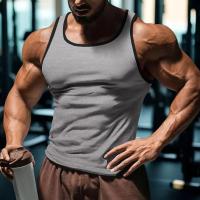 Un chaleco informal y transpirable de color liso para el entrenamiento físico de verano de los hombres en Europa y Estados Unidos en 2025. - details 31