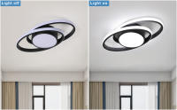 Goeco-Lámpara de Techo de 39W, Plafón LED de Diseño Doble Redondo, Iluminación Moderna Decorativa de Luz blanca fría 6500K, 220V - details 1