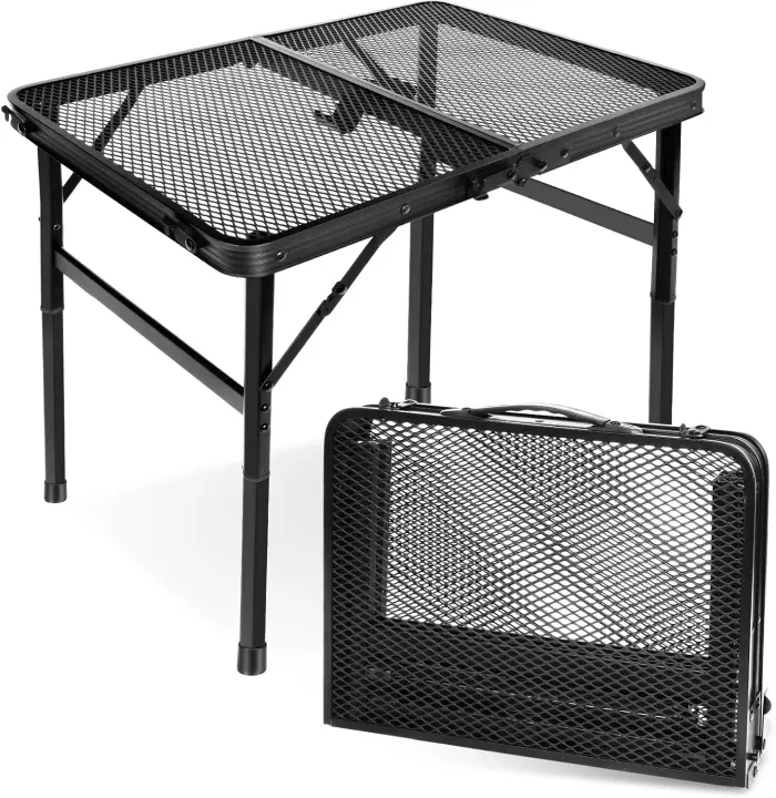 Mesa Plegable, fácil de Guardar, Mesa de Picnic compacta y portátil para Parrilla, Camping al Aire Libre, jardín, Patio, Comedor, Barbacoa, Fiesta, Mercado, 3 pies (Mediana, Plateada) - 1