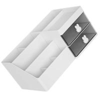 Caja de almacenamiento de papelería de escritorio con 10 compartimentos, 2 cajones, bonito conejito, organizador de cajones para cosméticos, decorativo de gran capacidad - details 3