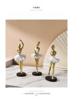 Figura de Ballet, adorno artesanal de resina, escultura de danza dorada, decoración conmemorativa, trofeo de regalo - details 6