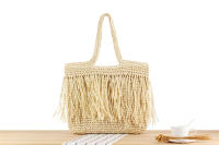 Bolso tejido hecho a mano con borla elegante coreana, vacaciones en la playa, bolso de hombro versátil de gran capacidad, moda - details 3