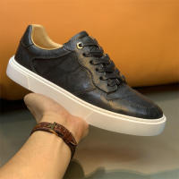Zapatos casuales de cuero de vaca rayados a mano de alta gama para hombres - details 6