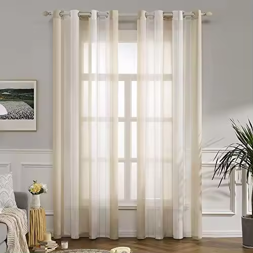 Cortinas Opacas de salón, 2 Piezas, Cortinas térmicas aislantes frío y Calor para Dormitorio con Ojales Gris Claro - 1