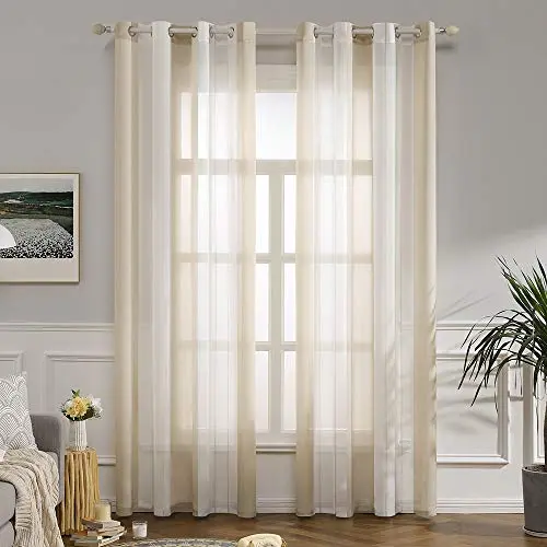 Cortinas Opacas de salón, 2 Piezas, Cortinas térmicas aislantes frío y Calor para Dormitorio con Ojales Gris Claro - 1