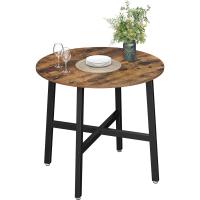Mesa de Comedor Redonda Industrial 80x75cm Estilo Rústico Marrón Para Sala de Estar, Oficina - details 4